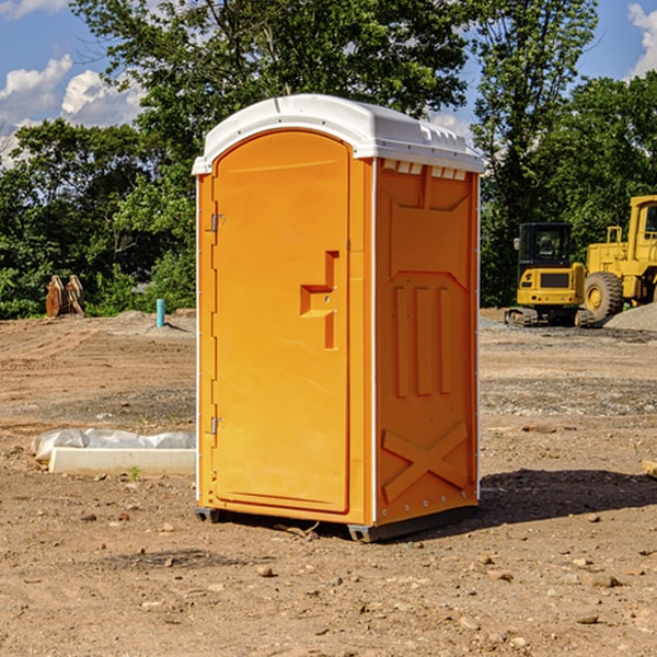 how often are the portable restrooms cleaned and serviced during a rental period in Hines OR